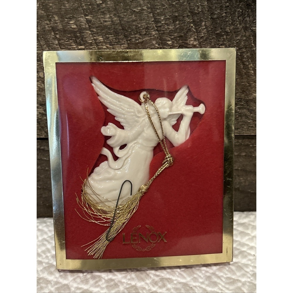 Vintage Lenox Renaissance Angel with Violin Christmas Ornament Mint in Box